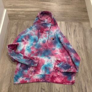 Aviator Nation Pink and Blue Tie-Dye Hoodie